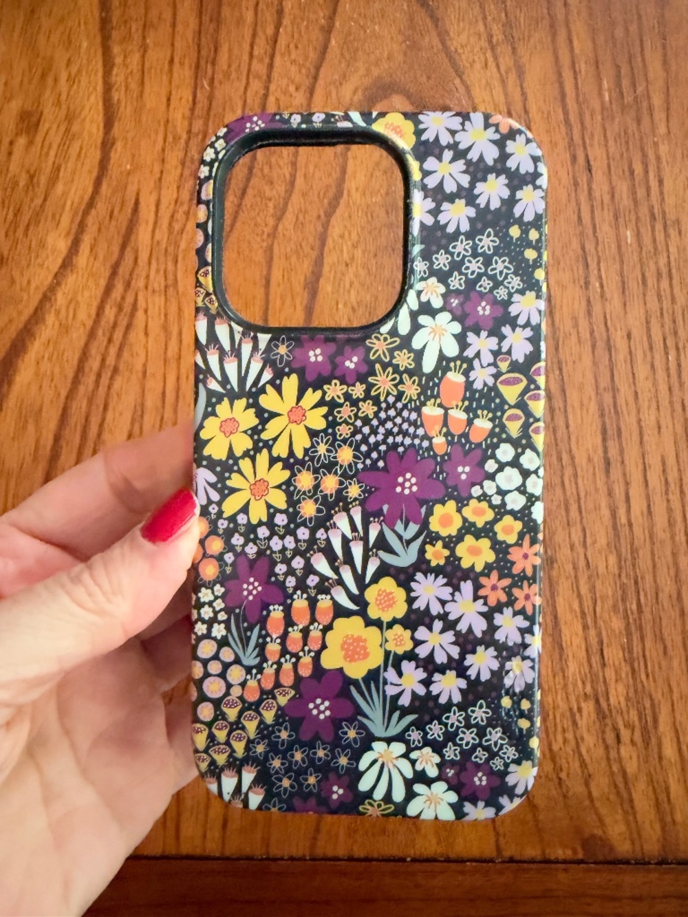 Casely iPhone 15 Pro Case Falling for You Plum Floral Bold Protective Used
